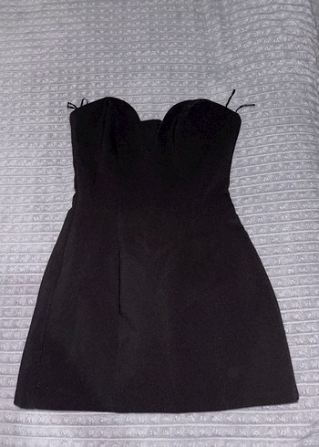 Zara Siyah Straplez Mini Elbise