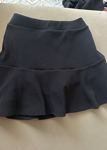 Kadın Siyah Mini Etek Fırfırlı
