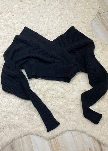 siyah ön arka v yaka kazak - Görsel 3