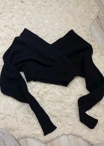 siyah ön arka v yaka kazak - Görsel 2