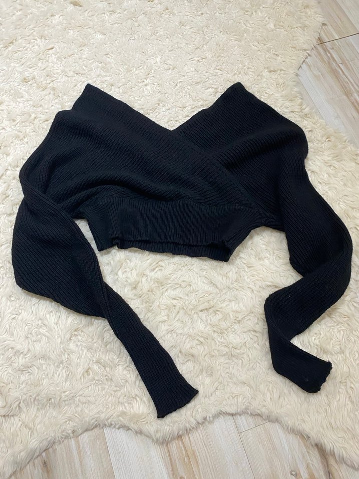 siyah ön arka v yaka kazak - Görsel 3