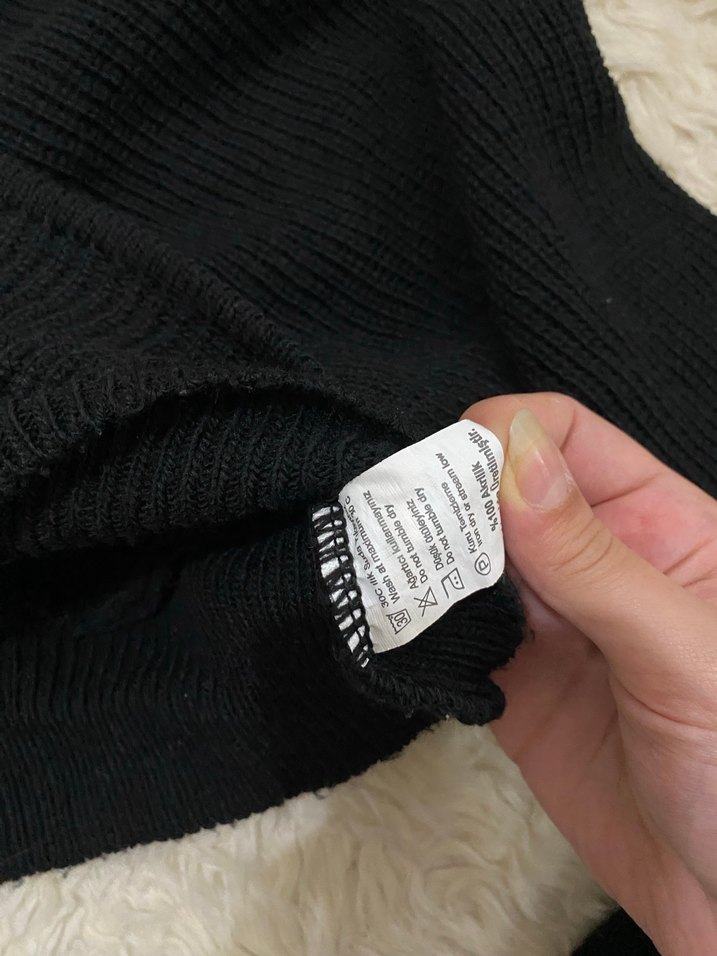 siyah ön arka v yaka kazak - Görsel 4