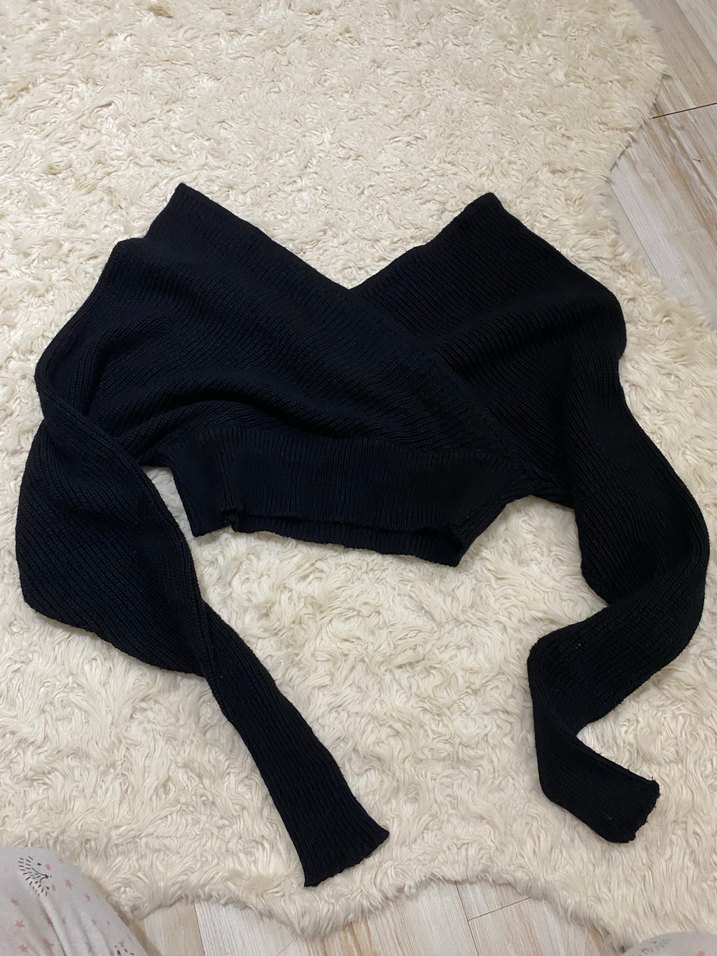 siyah ön arka v yaka kazak - Görsel 2