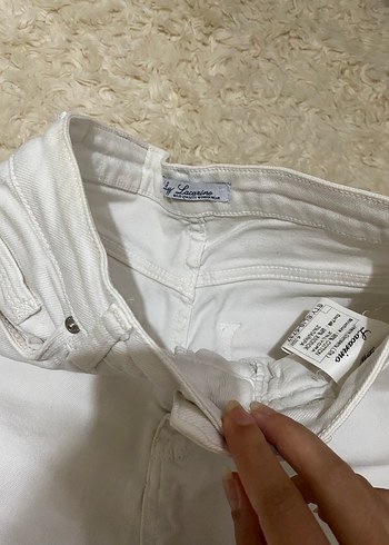 Beyaz Kot Pantolon jeans - Görsel 3