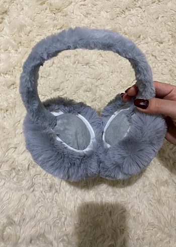 Gri Peluş Kulaklık - Görsel 2