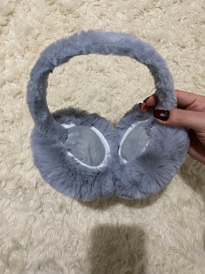 Gri Peluş Kulaklık - Görsel 2