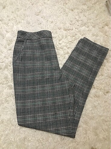 mango ekose desen kumaş pantolon
