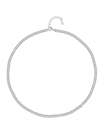 Minimalist Zincir Detaylı Beyaz Midi Kolye