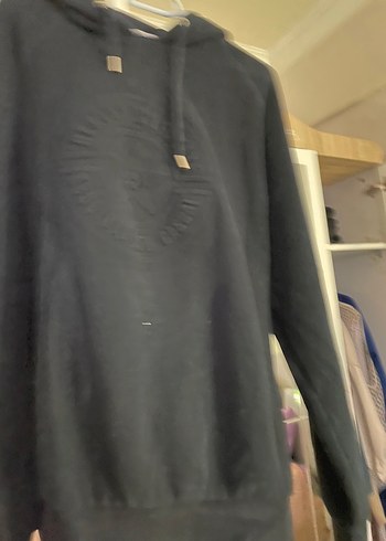 Siyah unisex Süet Sweatshirt