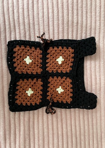 Kız Çocuk Örgü Bohem Kahverengi süveter - Görsel 2