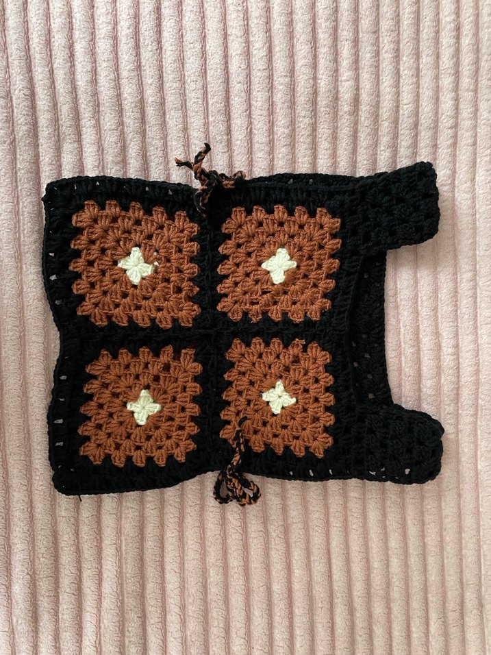 Kız Çocuk Örgü Bohem Kahverengi süveter - Görsel 2