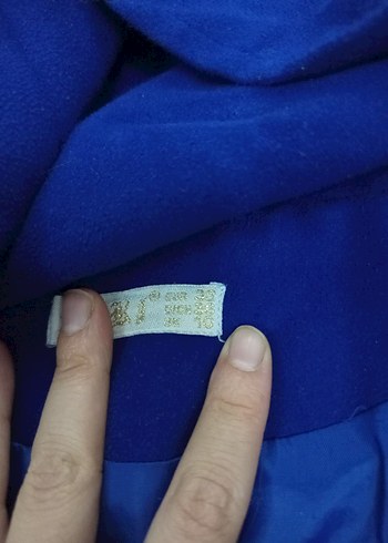 s Beden Düğmeli, Kapüşonlu Mavi 36