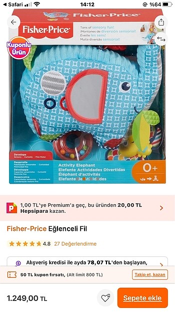 Fisher price duyusal beceri oyuncağı