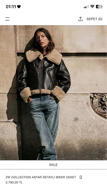 Zara biker ceket