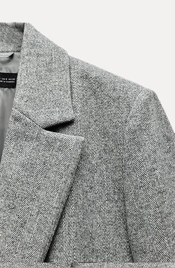 l Beden gri Renk Zara yün karışımlı blazer ceket