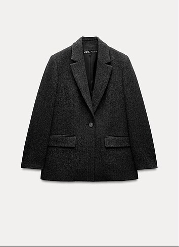 Zara balıksırtı yün karışımlı blazer