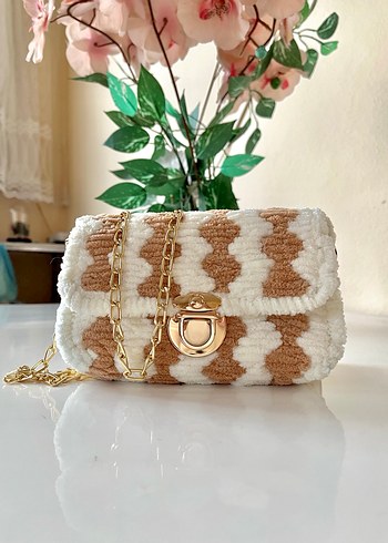 Desenli Kadın Kadife Çanta - Görsel 2