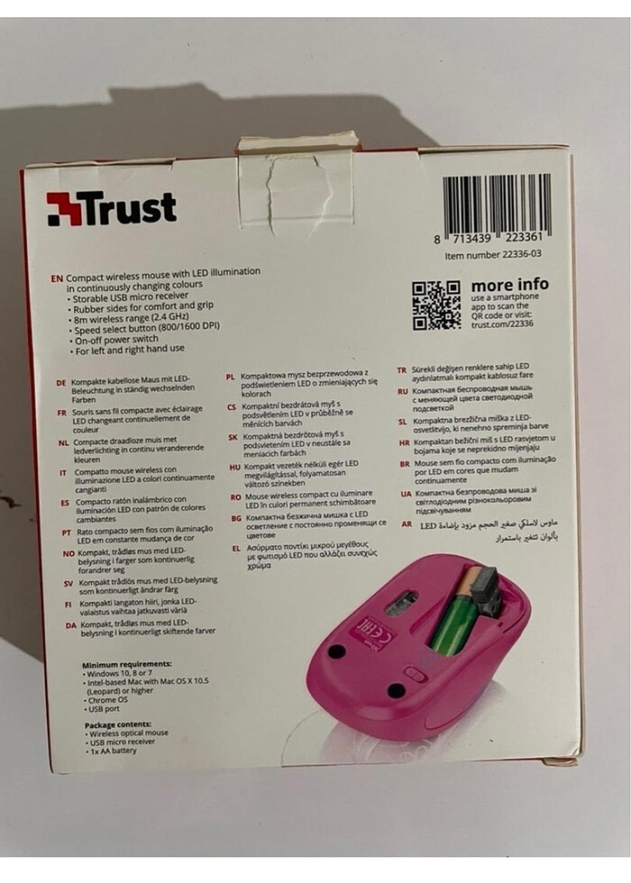 Trust22336 Yvi Kablosuz Mouse - Pembe - Görsel 3