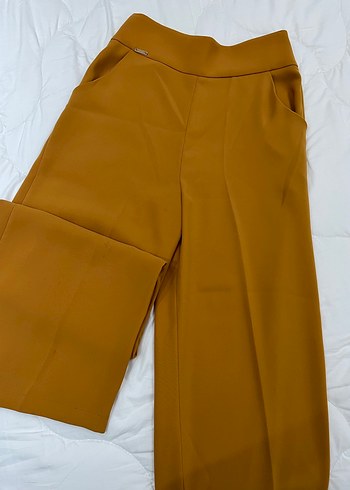 Diğer Beli Kemerli Kadın Bej Kumaş Pantolon