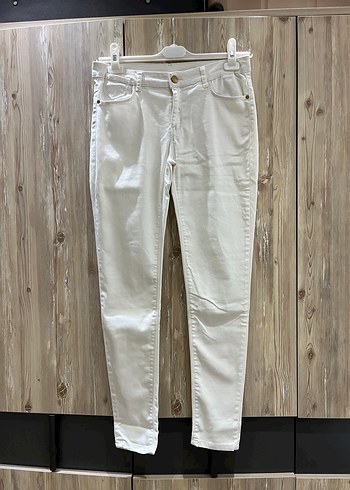 Beyaz Kadın Regular Fit Keten Pantolon