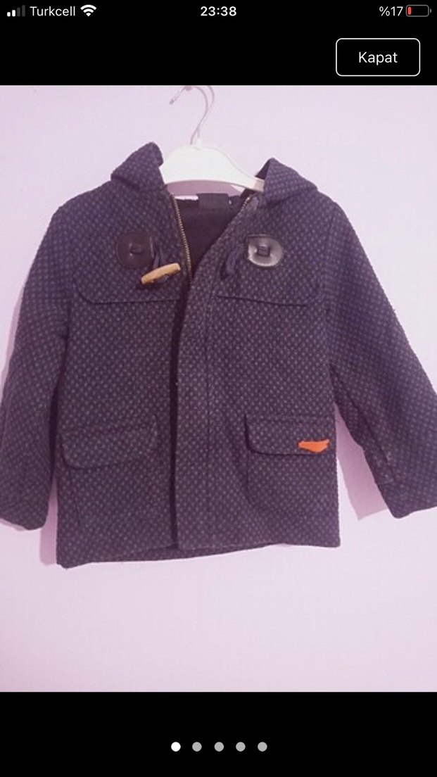 Gri Kapüşonlu Erkek Çocuk Mont - Görsel 2