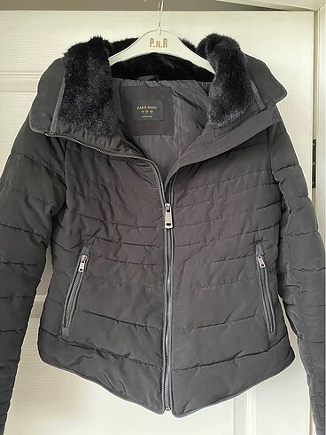 m Beden Zara basic kürklü mont