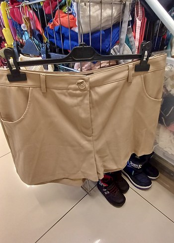 PRİMARK Düğmeli Bej Deri Mini Şort - Görsel 5