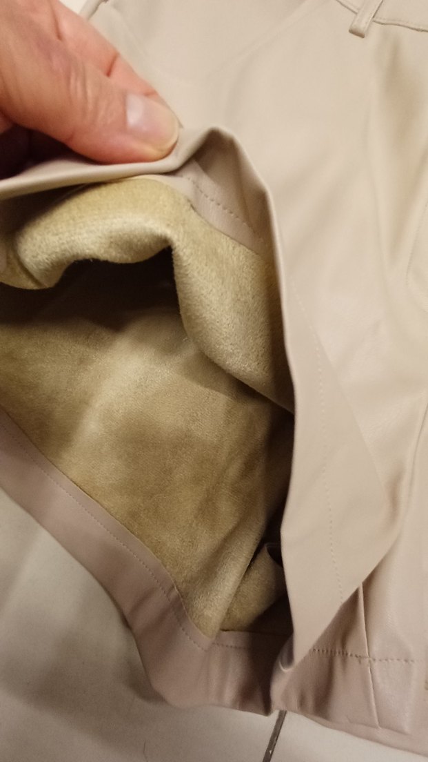 PRİMARK Düğmeli Bej Deri Mini Şort - Görsel 3