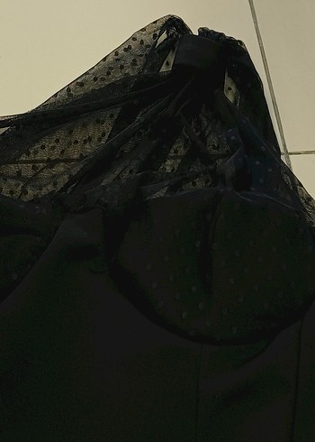 Dantel Detaylı Siyah Gotik Kadın BODY - Görsel 3