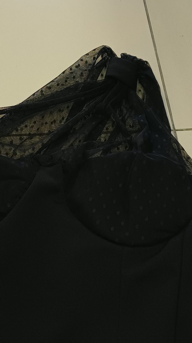 Dantel Detaylı Siyah Gotik Kadın BODY - Görsel 3