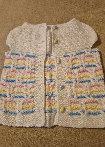 Kız Çocuk Pastel Renkli Örgü Süveter - Görsel 3