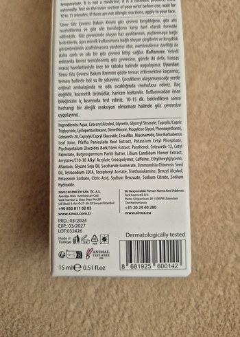 SINOZ Göz Çevresi Bakım Kremi - Görsel 5