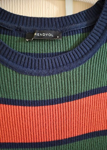 Çizgili Pilili Uzun Triko Elbise - Görsel 4