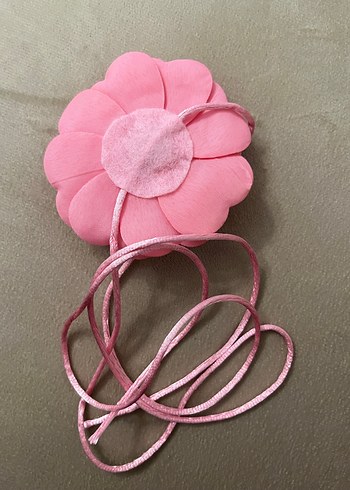 Pembe Çiçek kolye / choker - Görsel 3