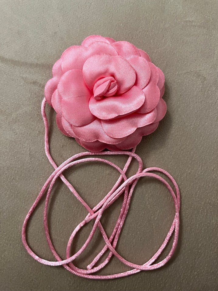 Pembe Çiçek kolye / choker - Görsel 2