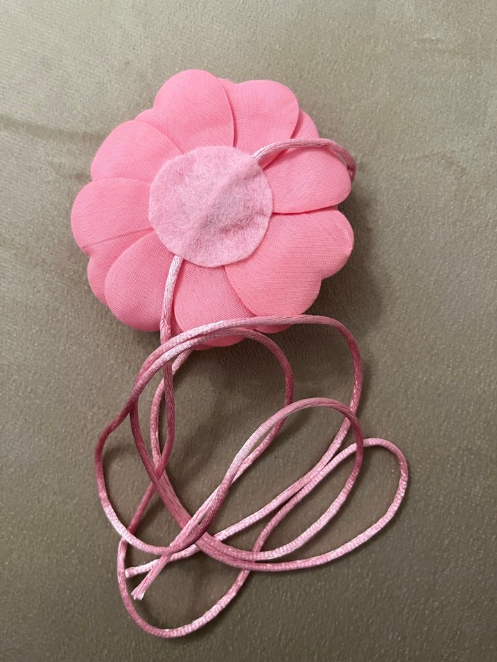 Pembe Çiçek kolye / choker - Görsel 3