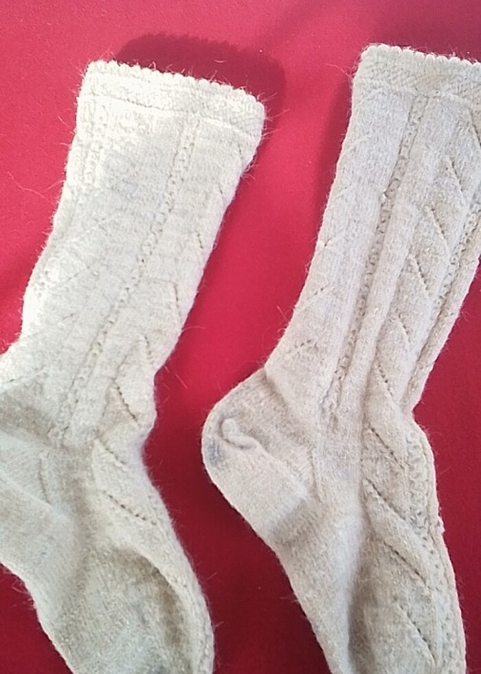 Tiftik çorap Dekor için anadolu işi hakiki yün el yapimi çorap - Görsel 4
