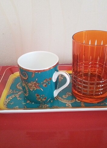 Lucky Art Frances Bone Tepsili Tek Kişilik Türk Kahvesi Fincanı - Görsel 3