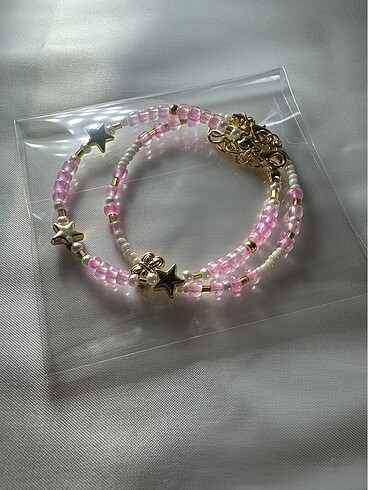 Diğer Pink butterfly star bileklik 2li