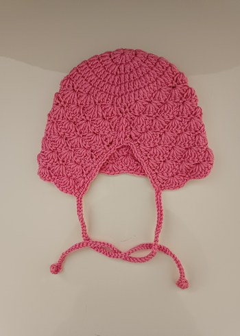 Pembe Örgü Lora Çocuk Bere - Görsel 2