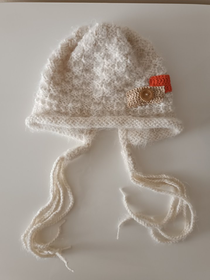 Örgü Beyaz Kadın Bere - Görsel 4