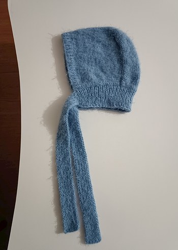 Mavi Pastel Örgü  Bere - Görsel 4