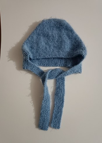 Mavi Pastel Örgü  Bere - Görsel 2
