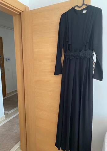 Diğer Uzun Kollu Siyah Gotik Uzun Elbise