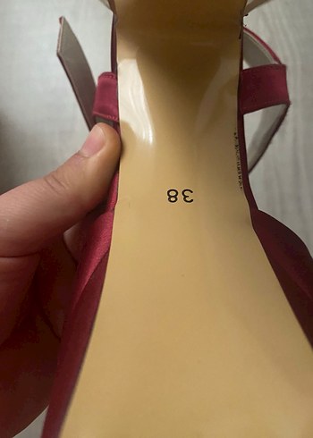 Bordo Platform Topuklu Kadın Abiye Ayakkabı - Görsel 3