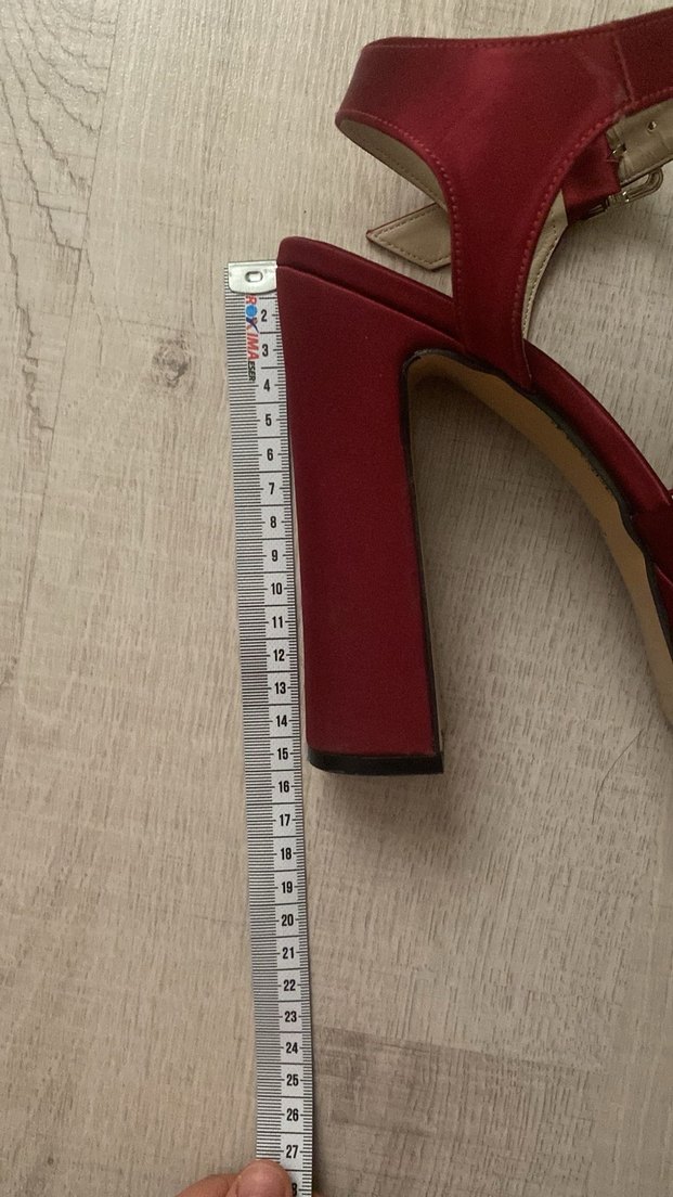 Bordo Platform Topuklu Kadın Abiye Ayakkabı - Görsel 4