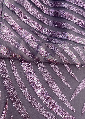 Uzun Mor Tesettür Abiye Elbise - Görsel 2