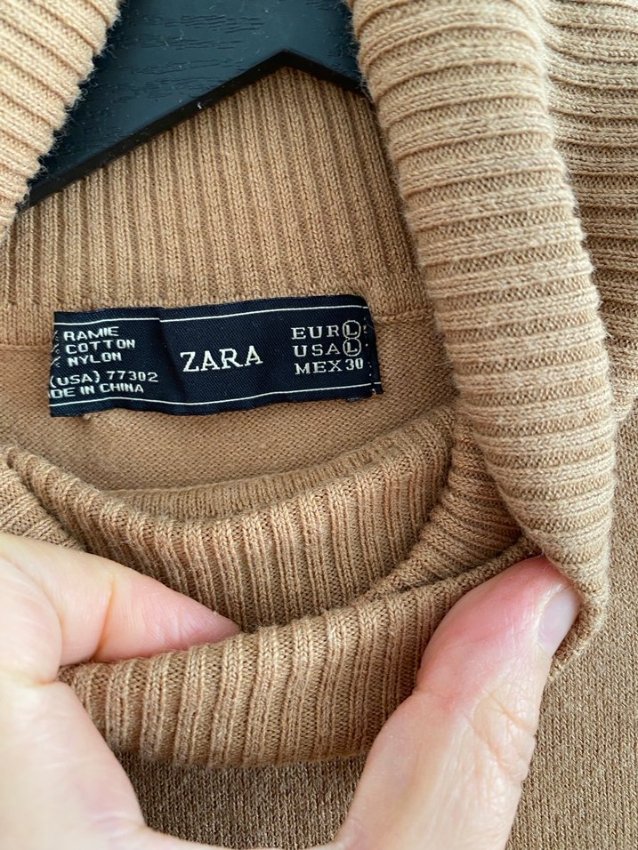 Bej Kadın Boğazlı Triko Kazak - Görsel 3