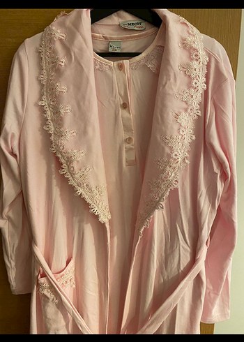 Pembe Düğmeli lohusa gecelik takım - Görsel 4