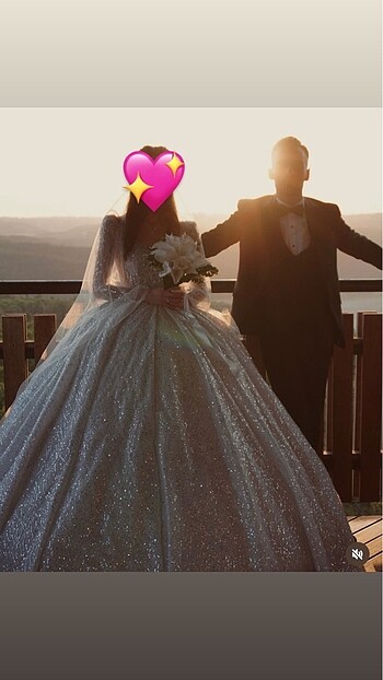 prenses taşlı gelinlik